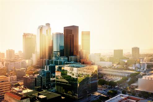 Skyline with sunset