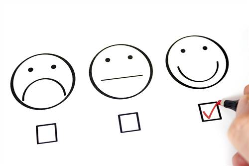 Drei Smileys zum ankreuzen
