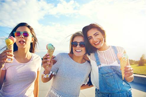 Girls with ice cream
